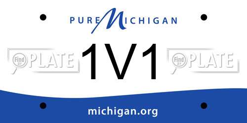 1V1 Michigan License Plate