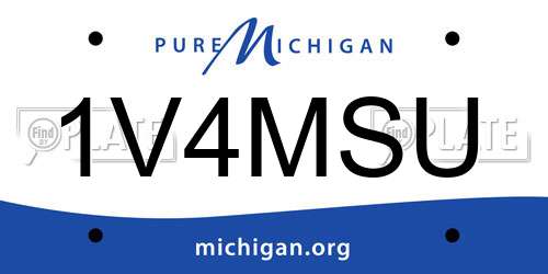 1V4MSU Michigan License Plate