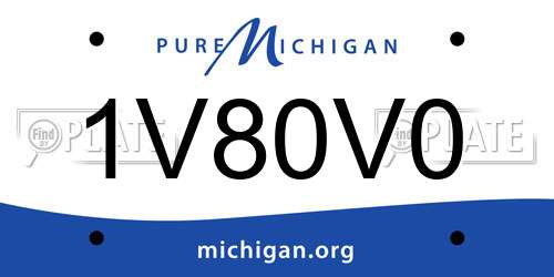 1V80V0 Michigan License Plate