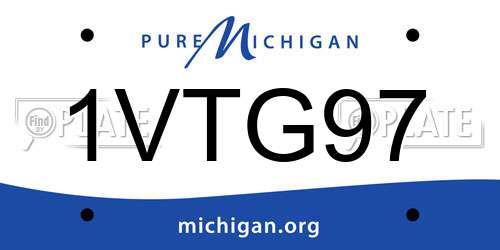 1VTG97 Michigan License Plate