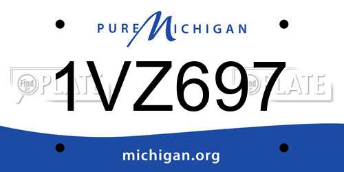 1VZ697 Michigan License Plate