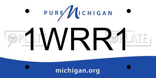 1WRR1 Michigan License Plate