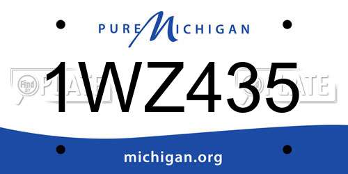 1WZ435 Michigan License Plate