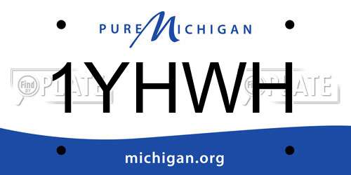 1YHWH Michigan License Plate