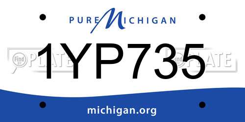 1YP735 Michigan License Plate