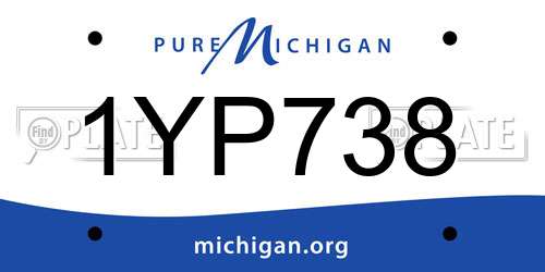1YP738 Michigan License Plate