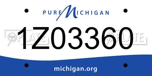 1Z03360 Michigan License Plate