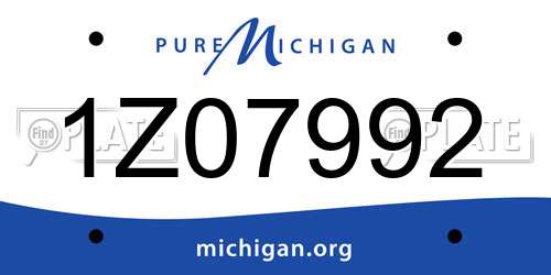 1Z07992 Michigan License Plate