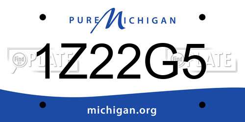 1Z22G5 Michigan License Plate