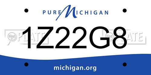 1Z22G8 Michigan License Plate