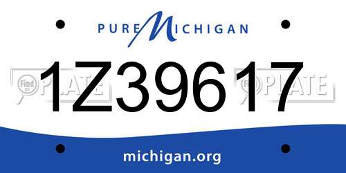 1Z39617 Michigan License Plate