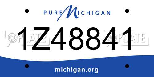 1Z48841 Michigan License Plate