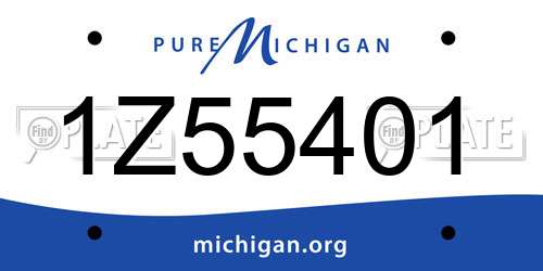 1Z55401 Michigan License Plate