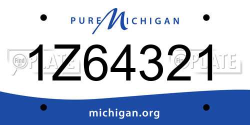 1Z64321 Michigan License Plate