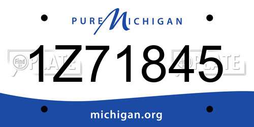 1Z71845 Michigan License Plate