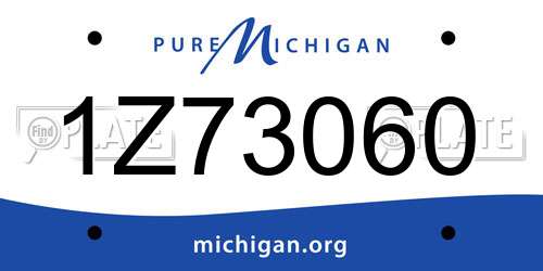 1Z73060 Michigan License Plate