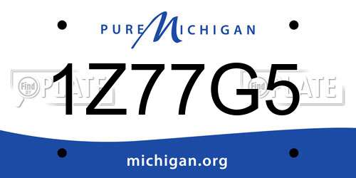 1Z77G5 Michigan License Plate