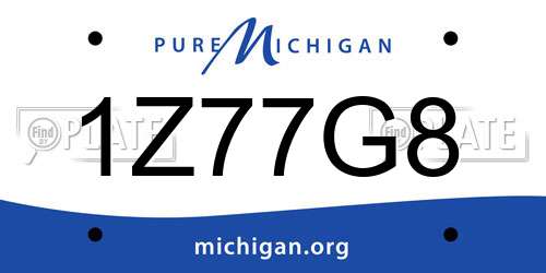 1Z77G8 Michigan License Plate