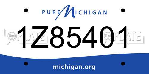 1Z85401 Michigan License Plate