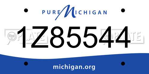 1Z85544 Michigan License Plate