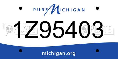 1Z95403 Michigan License Plate