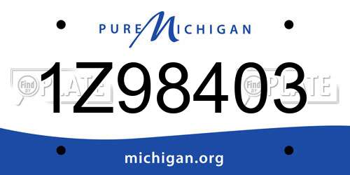 1Z98403 Michigan License Plate