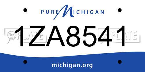 1ZA8541 Michigan License Plate