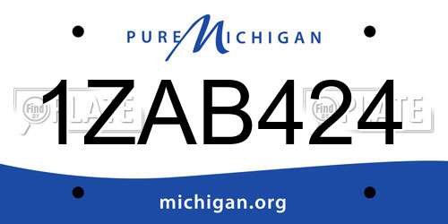 1ZAB424 Michigan License Plate