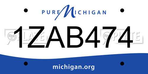 1ZAB474 Michigan License Plate