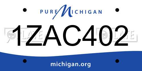 1ZAC402 Michigan License Plate