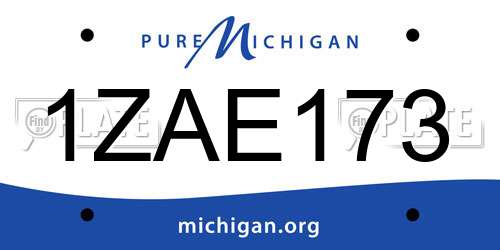 1ZAE173 Michigan License Plate