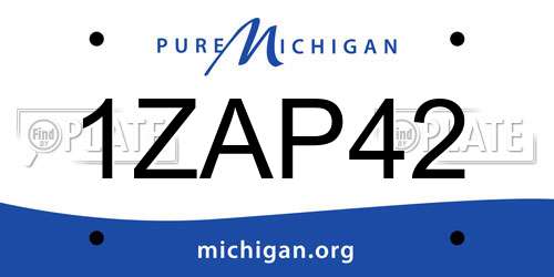 1ZAP42 Michigan License Plate
