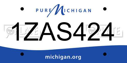 1ZAS424 Michigan License Plate