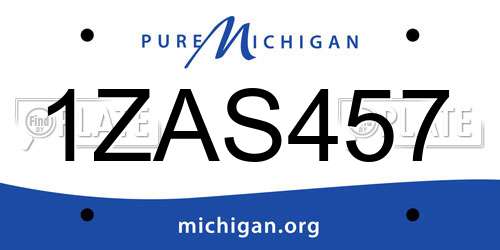 1ZAS457 Michigan License Plate
