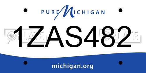 1ZAS482 Michigan License Plate