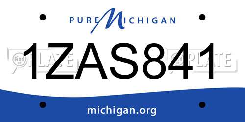 1ZAS841 Michigan License Plate