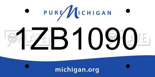 1ZB1090 Michigan License Plate