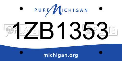1ZB1353 Michigan License Plate