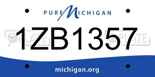 1ZB1357 Michigan License Plate