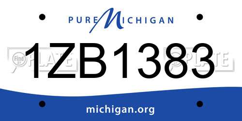 1ZB1383 Michigan License Plate