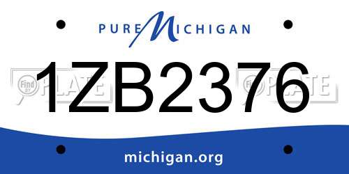 1ZB2376 Michigan License Plate