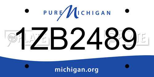 1ZB2489 Michigan License Plate