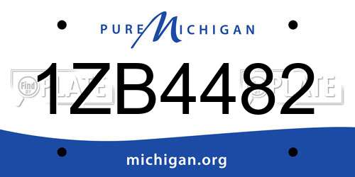 1ZB4482 Michigan License Plate