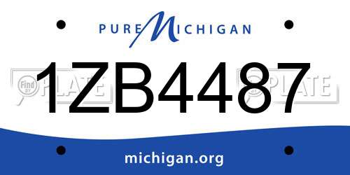 1ZB4487 Michigan License Plate