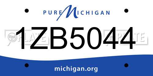1ZB5044 Michigan License Plate