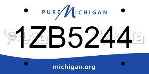 1ZB5244 Michigan License Plate