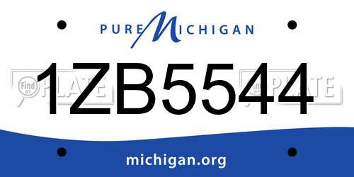 1ZB5544 Michigan License Plate