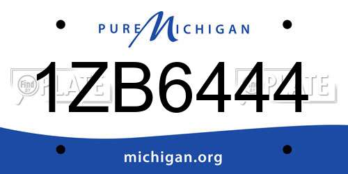1ZB6444 Michigan License Plate