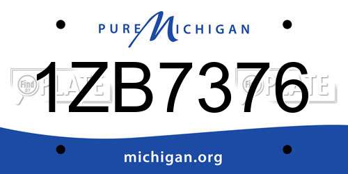 1ZB7376 Michigan License Plate
