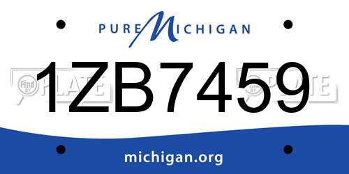 1ZB7459 Michigan License Plate
